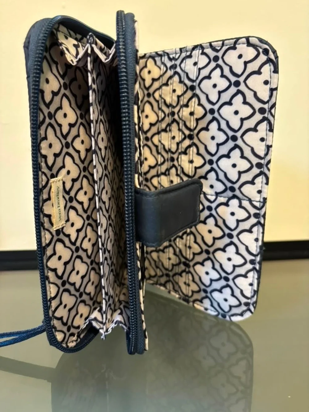 Vera Bradley Quilted Navy Zip-Around Wristlet Wallet